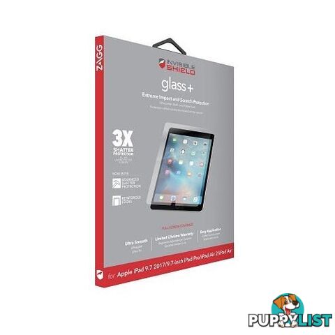 ZAGG InvisibleShield Glass+ Screen Protector for iPad Air 2 - Clear - 848467067019/200101105 - ZAGG