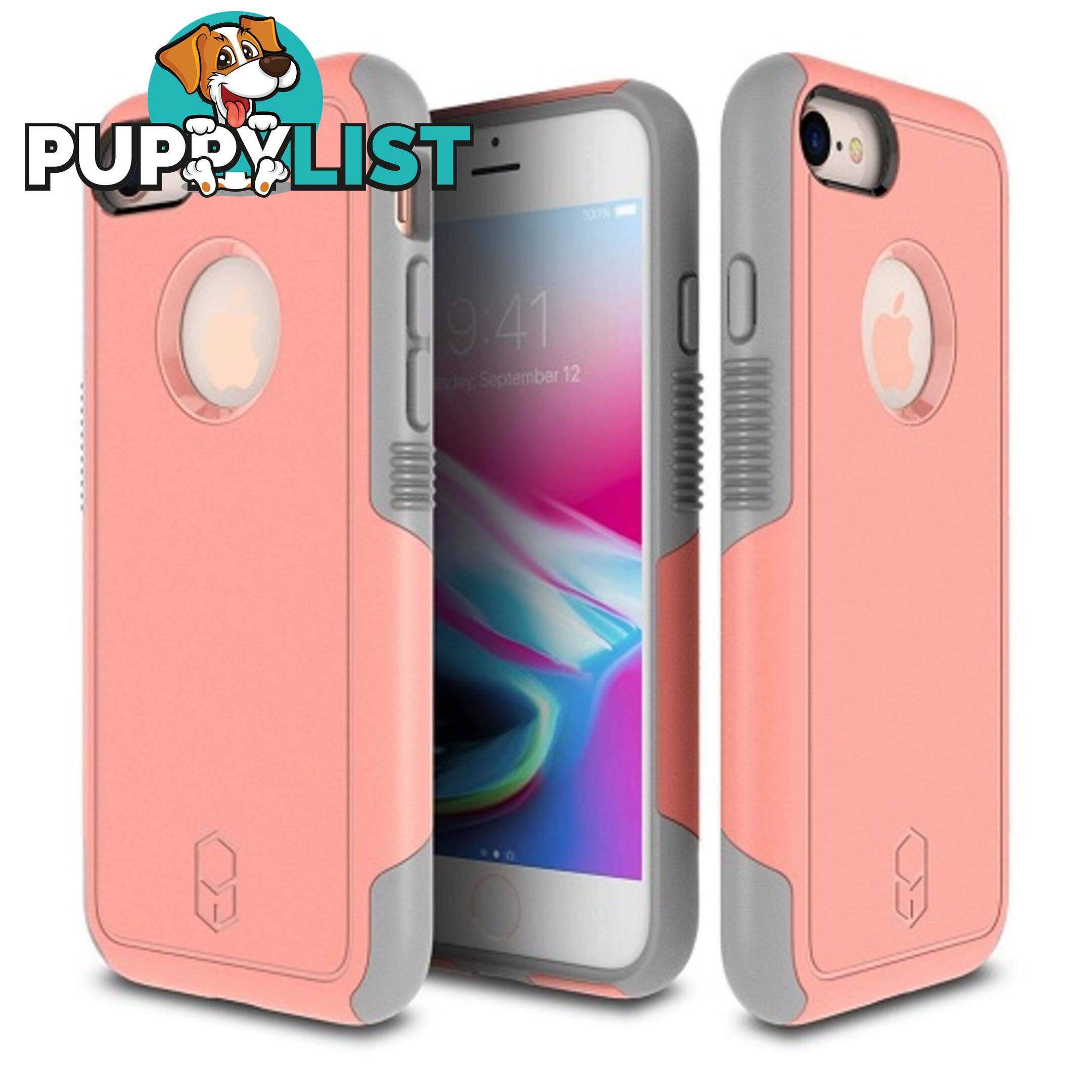 Patchworks Level Aegis Rugged Case for iPhone 8 / 7 - Pink / Grey - 8809453318241/LAA74 - Patchworks