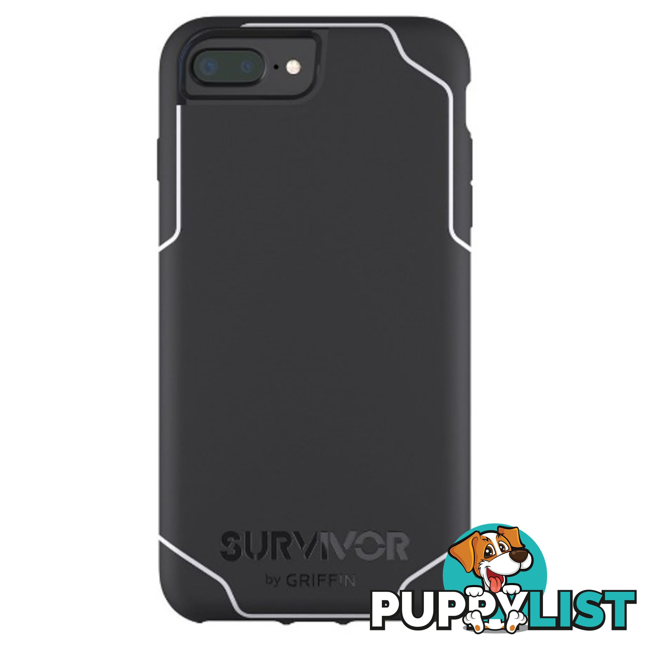 Griffin Survivor Strong Case for iPhone 8+ / 7+ / 6+ - Black / White - 685387436170/GB42819 - Griffin