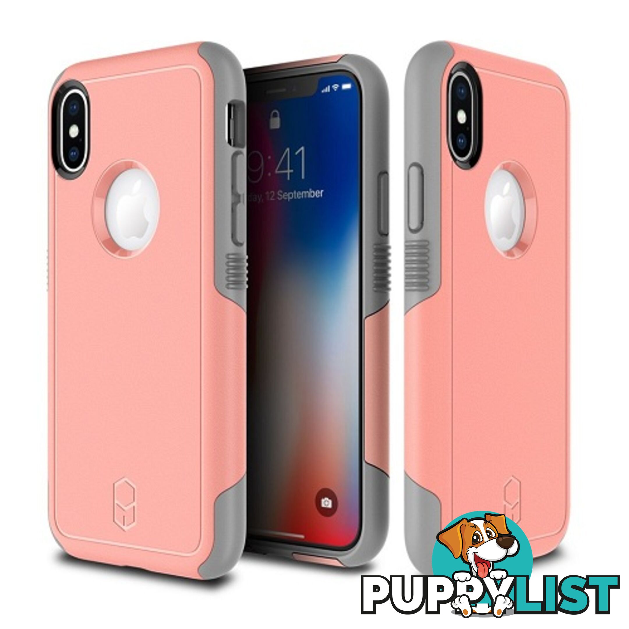 Patchworks Level Aegis Rugged Case for iPhone X - Pink / Grey - 8809453318203/LAA84 - Patchworks