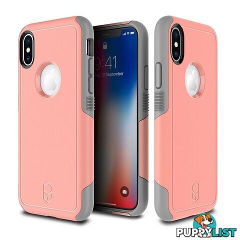 Patchworks Level Aegis Rugged Case for iPhone X - Pink / Grey - 8809453318203/LAA84 - Patchworks