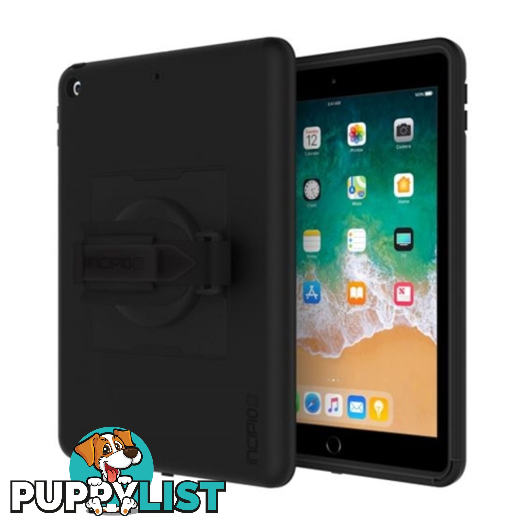 Incipio Capture Rugged Case with Handstrap for iPad 5th & 6th 9.7 inch - Black - 191058028846/IPD-394-BLK - Incipio