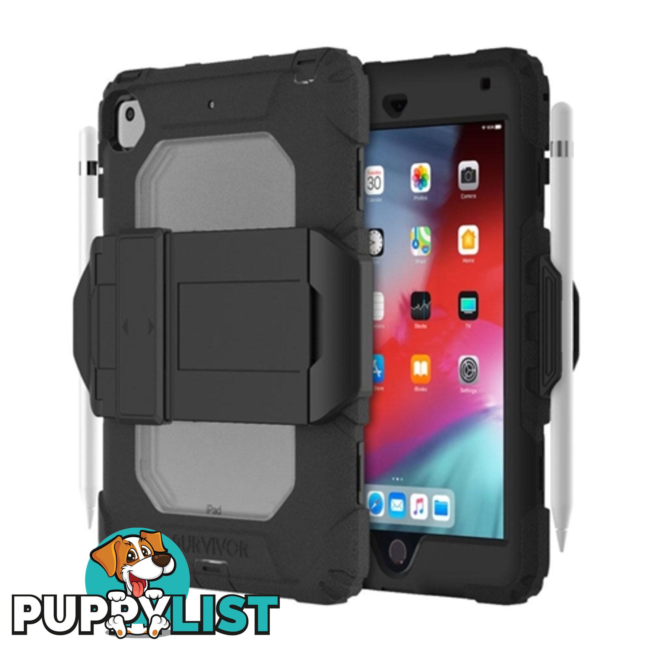 Griffin Survivor All Terrain Tough Case Apple iPad 7th Gen 10.2 2019 - Black - 191058105851/GIPD-016-BLK - Griffin