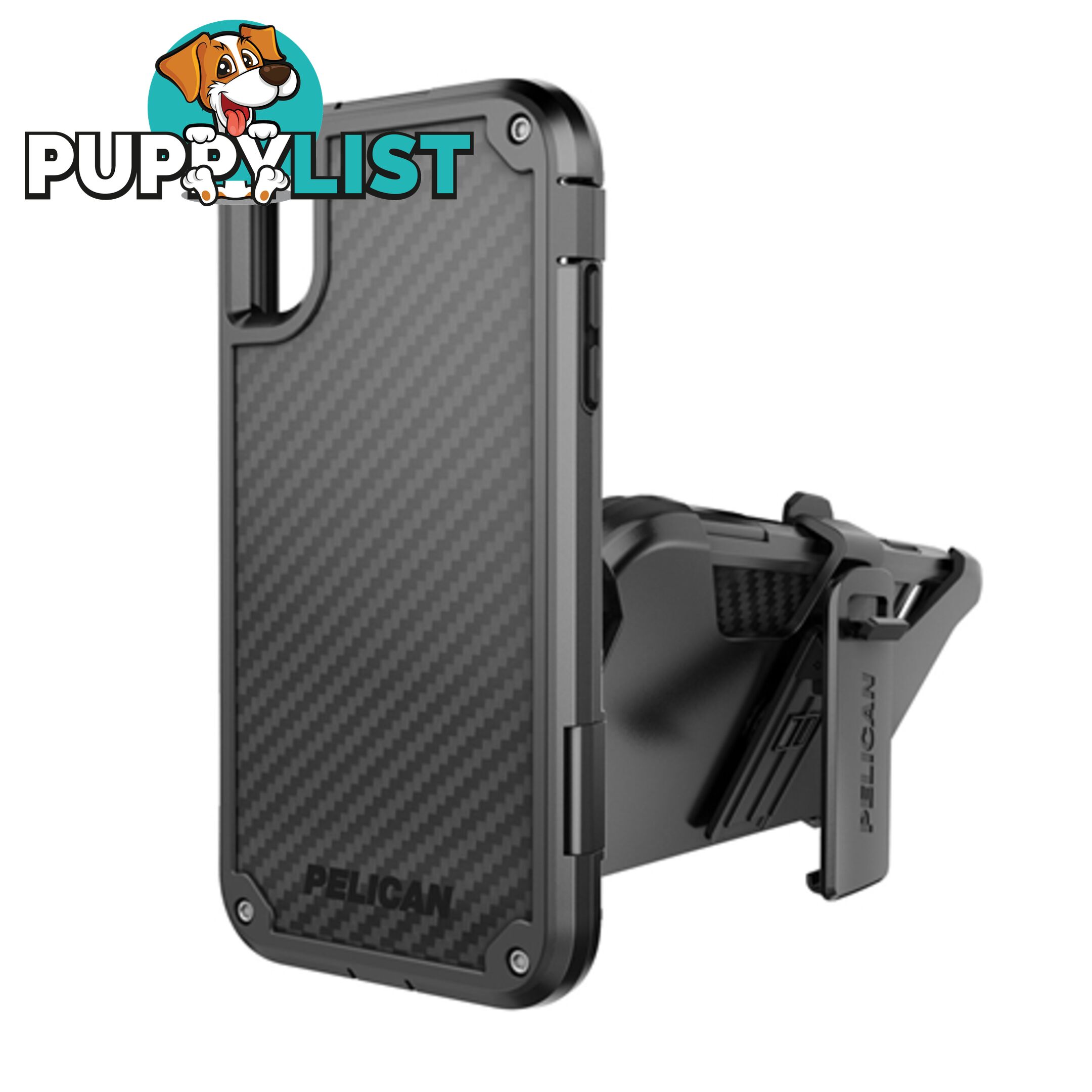 Pelican Shield Extreme Rugged Case & Belt Clip iPhone X / XS - Black - 019428164331/C37140-001B-BKBK - Pelican