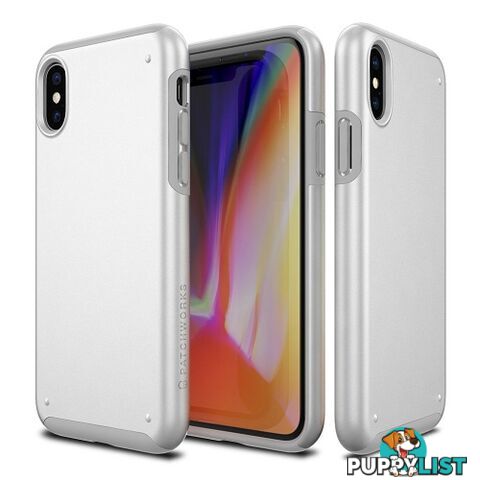 Patchworks Chroma Metalic Rugged Case for iPhone X - White / Black - 8809453318456/CRA82 - Patchworks