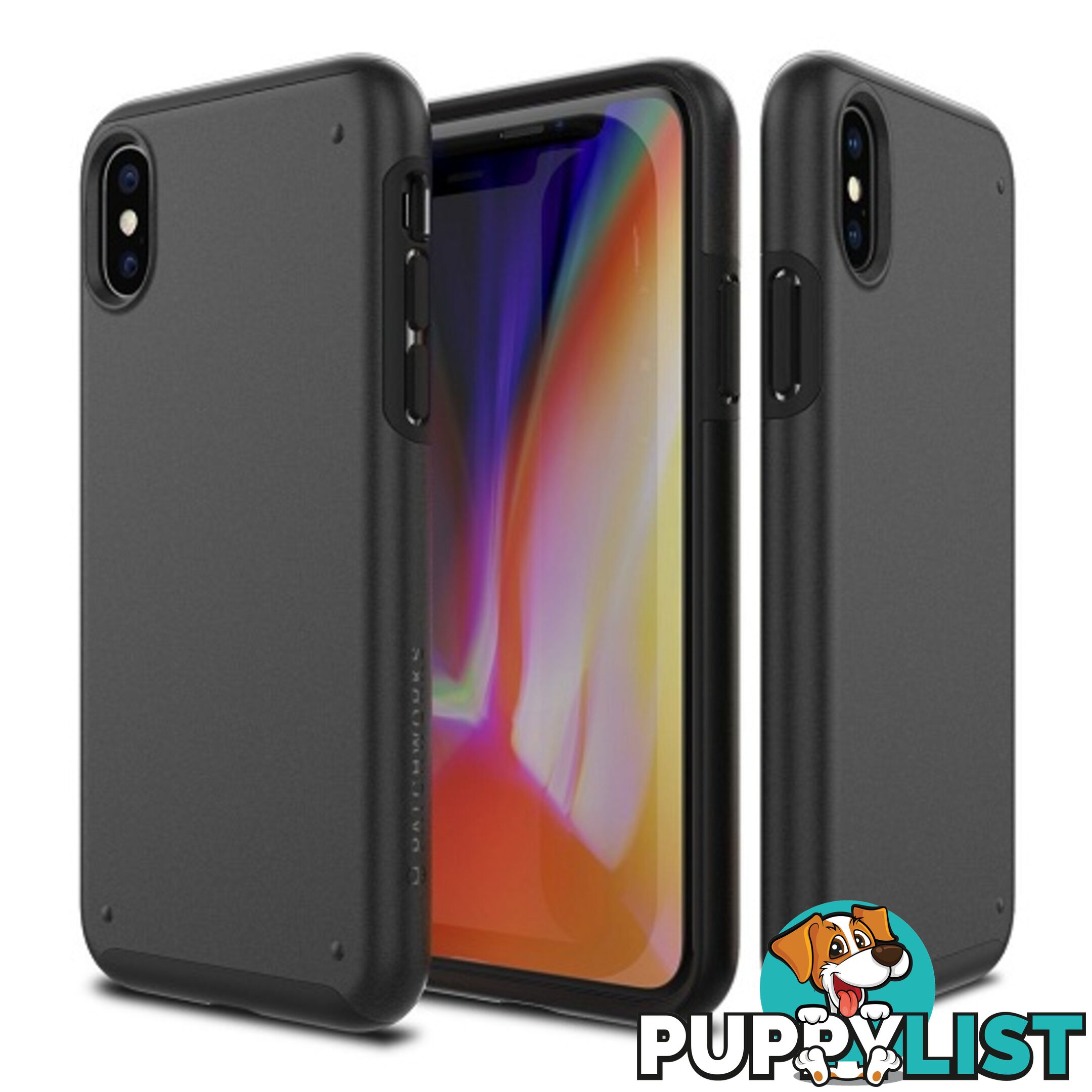 Patchworks Chroma Metalic Rugged Case for iPhone X - Black / Black - 8809453318449/CRA81 - Patchworks