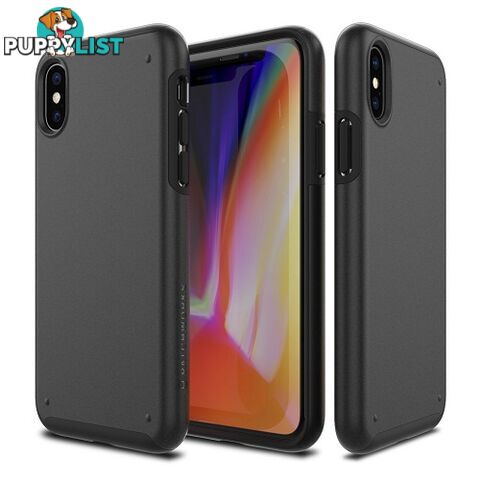 Patchworks Chroma Metalic Rugged Case for iPhone X - Black / Black - 8809453318449/CRA81 - Patchworks