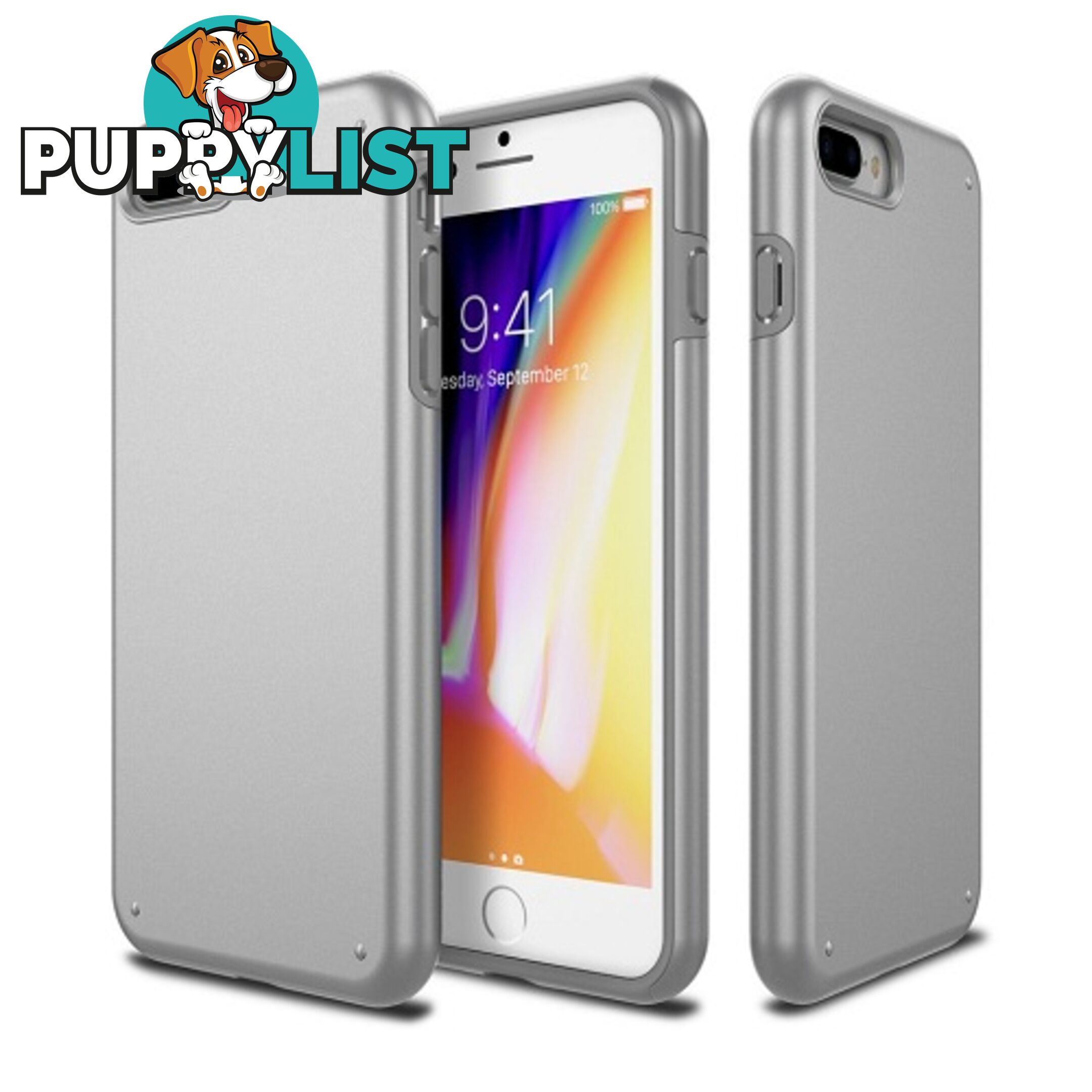 Patchworks Chroma Metalic Rugged Case iPhone 8 Plus / 7 Plus Silver - 8809453318579/CRA79 - Patchworks