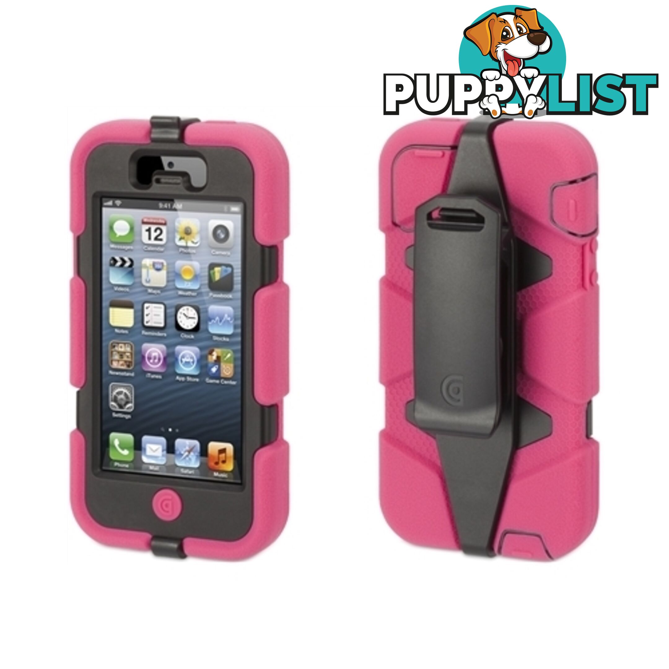 Griffin Survivor Tough Case Extreme Protection iPhone 5 -Pink / Black - 685387361182/GB35678 - Griffin