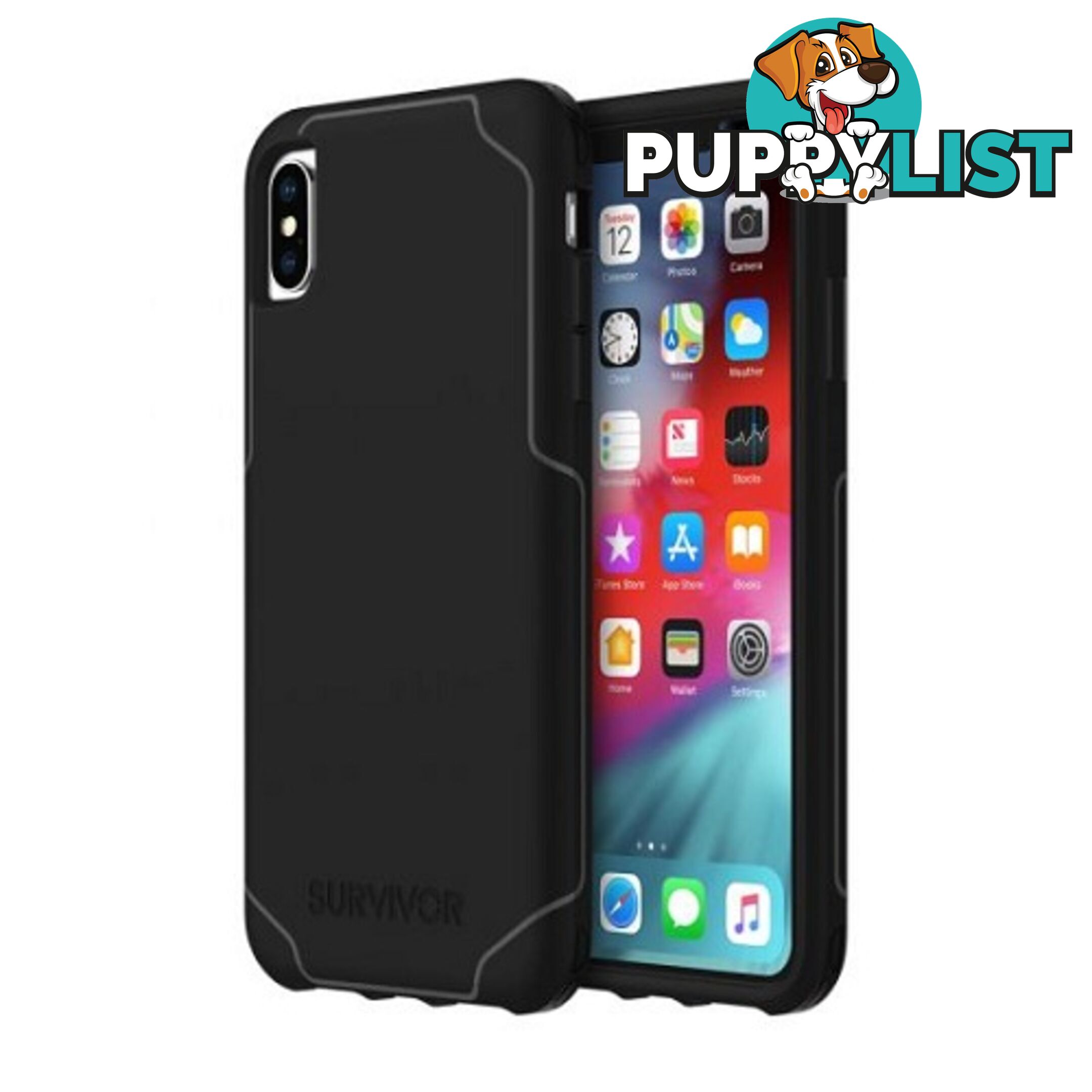 Griffin Survivor Strong Case for iPhone Xs Max - Black - 191058080219/GIP-013-BLK - Griffin