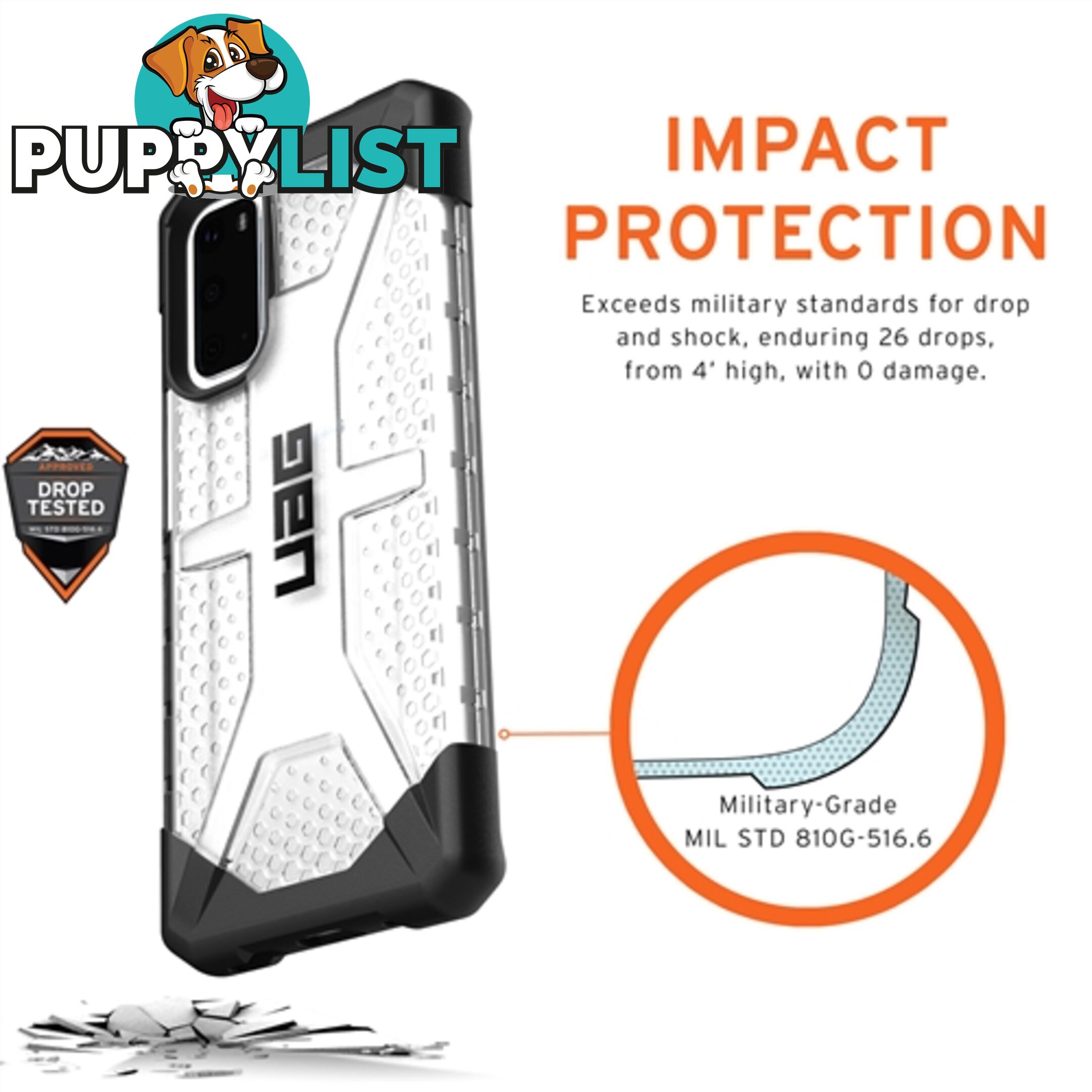 UAG Plasma Rugged & Tough Protective Case Samsung S20 6.2 inch Ice - 812451033779/211973114343 - UAG