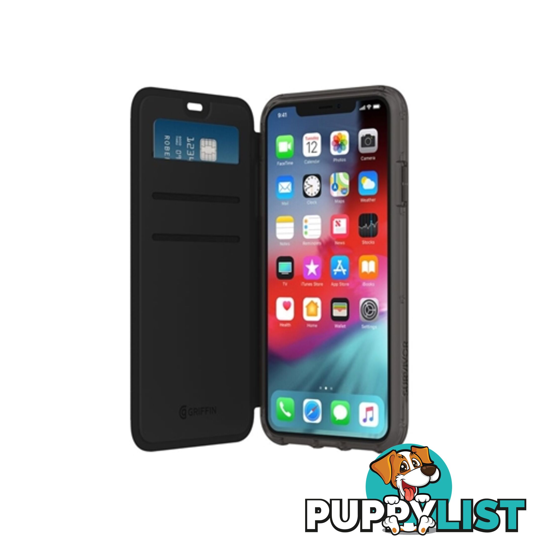 Griffin Survivor Clear Wallet Card Case iPhone 11 Pro - Black - 191058101419/GIP-037-CLB - Griffin