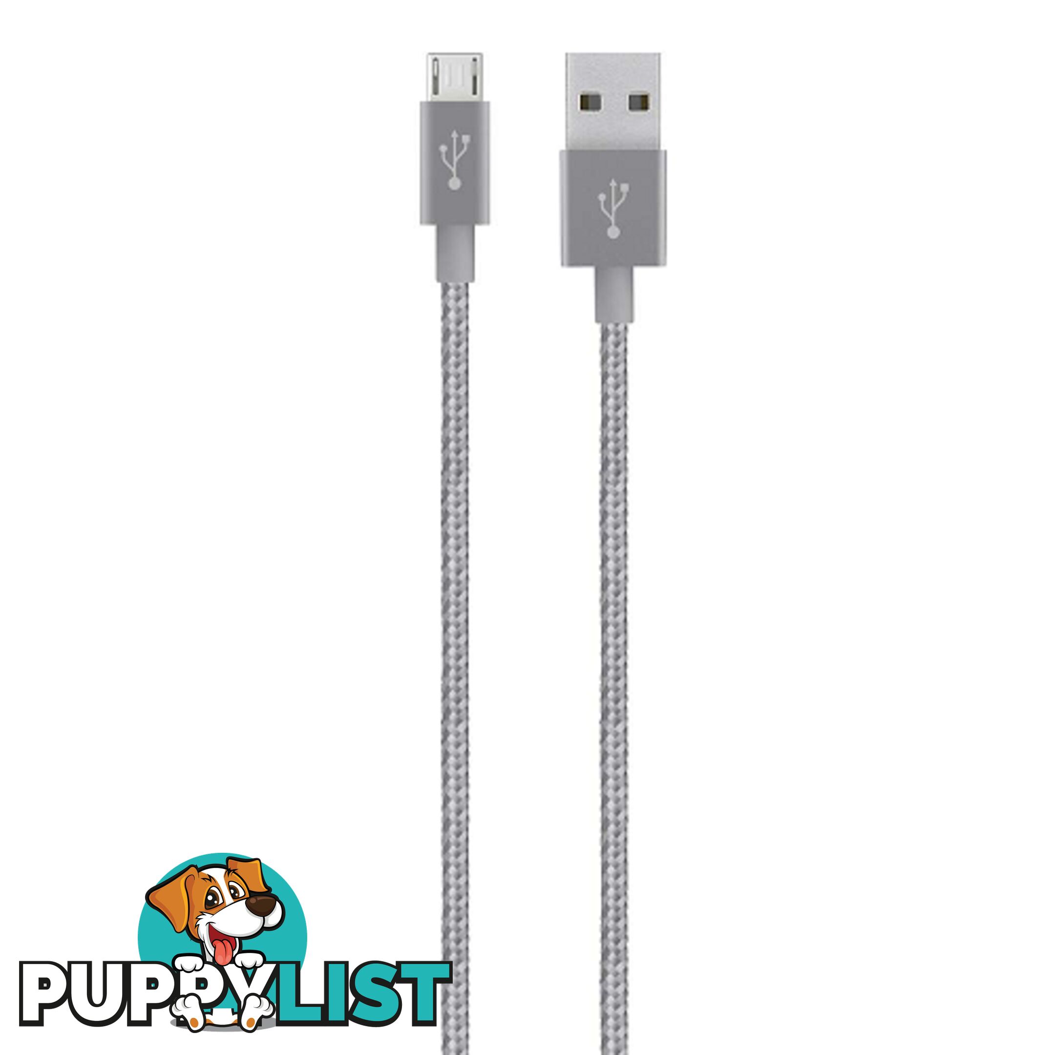 Belkin Mixit Metallic Micro USB to USB Type A Cable 1.2M - Gray - 745883682263/F2CU021BT04-GRY - Belkin