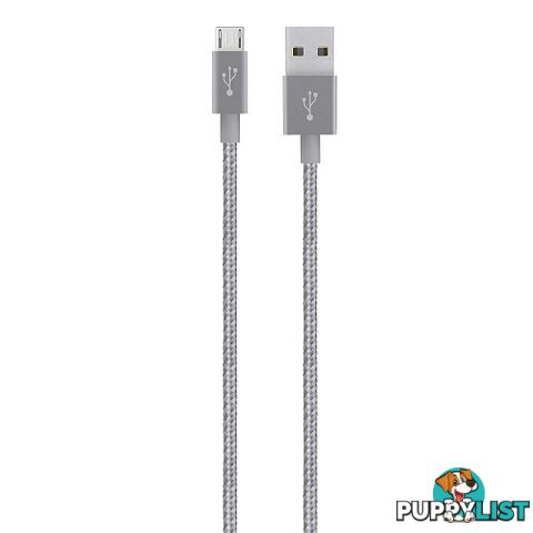 Belkin Mixit Metallic Micro USB to USB Type A Cable 1.2M - Gray - 745883682263/F2CU021BT04-GRY - Belkin