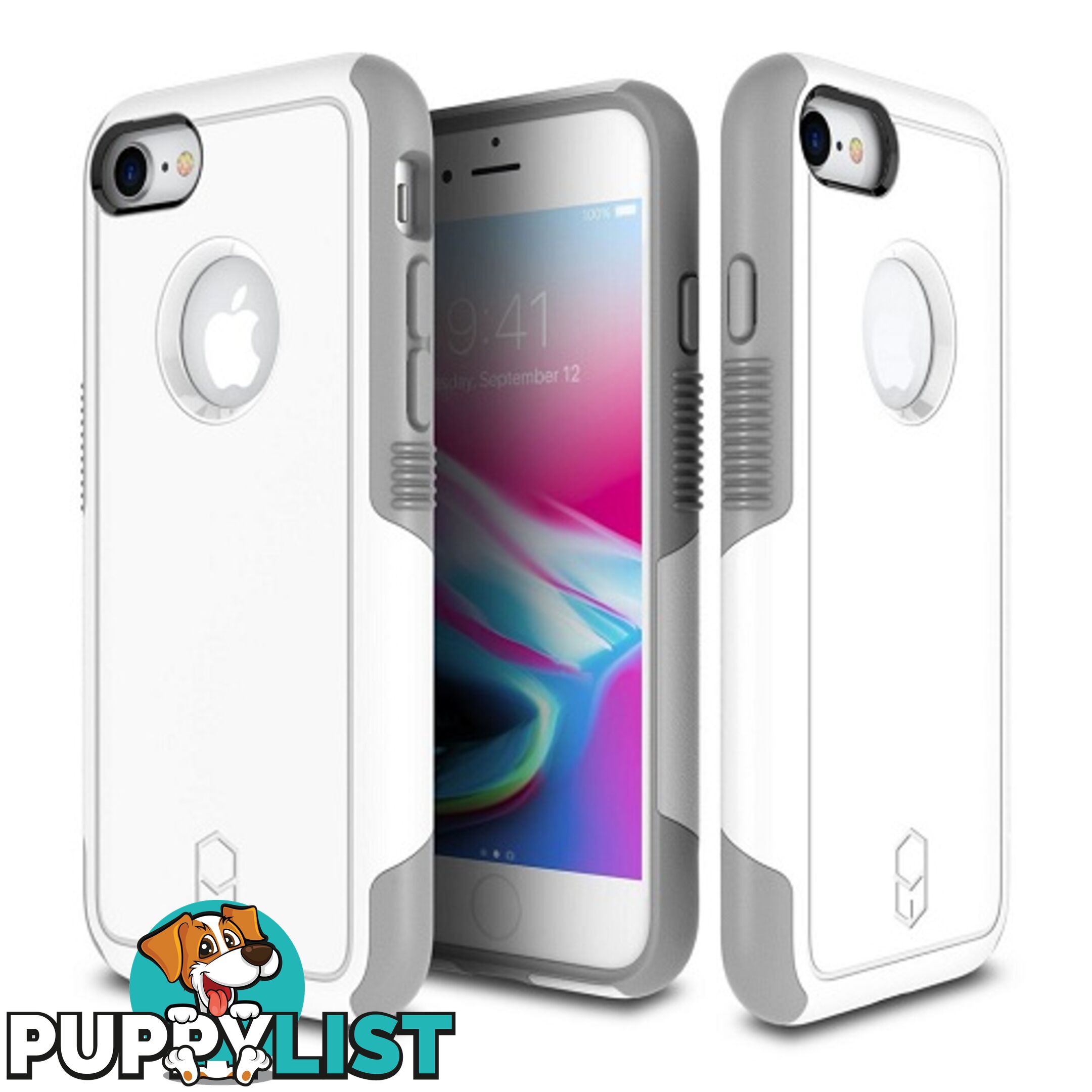 Patchworks Level Aegis Rugged Case for iPhone 8 / 7 - White / Grey - 8809453318227/LAA72 - Patchworks