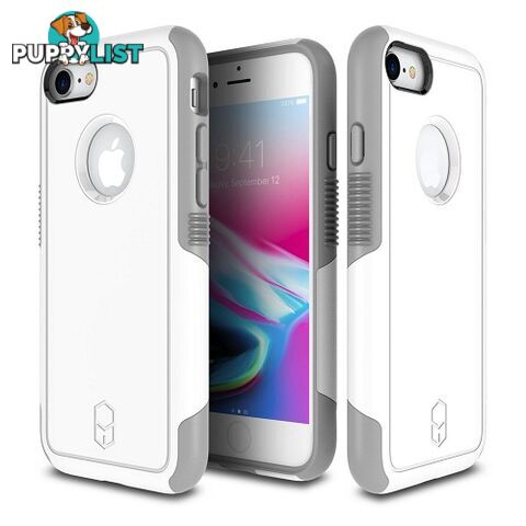 Patchworks Level Aegis Rugged Case for iPhone 8 / 7 - White / Grey - 8809453318227/LAA72 - Patchworks