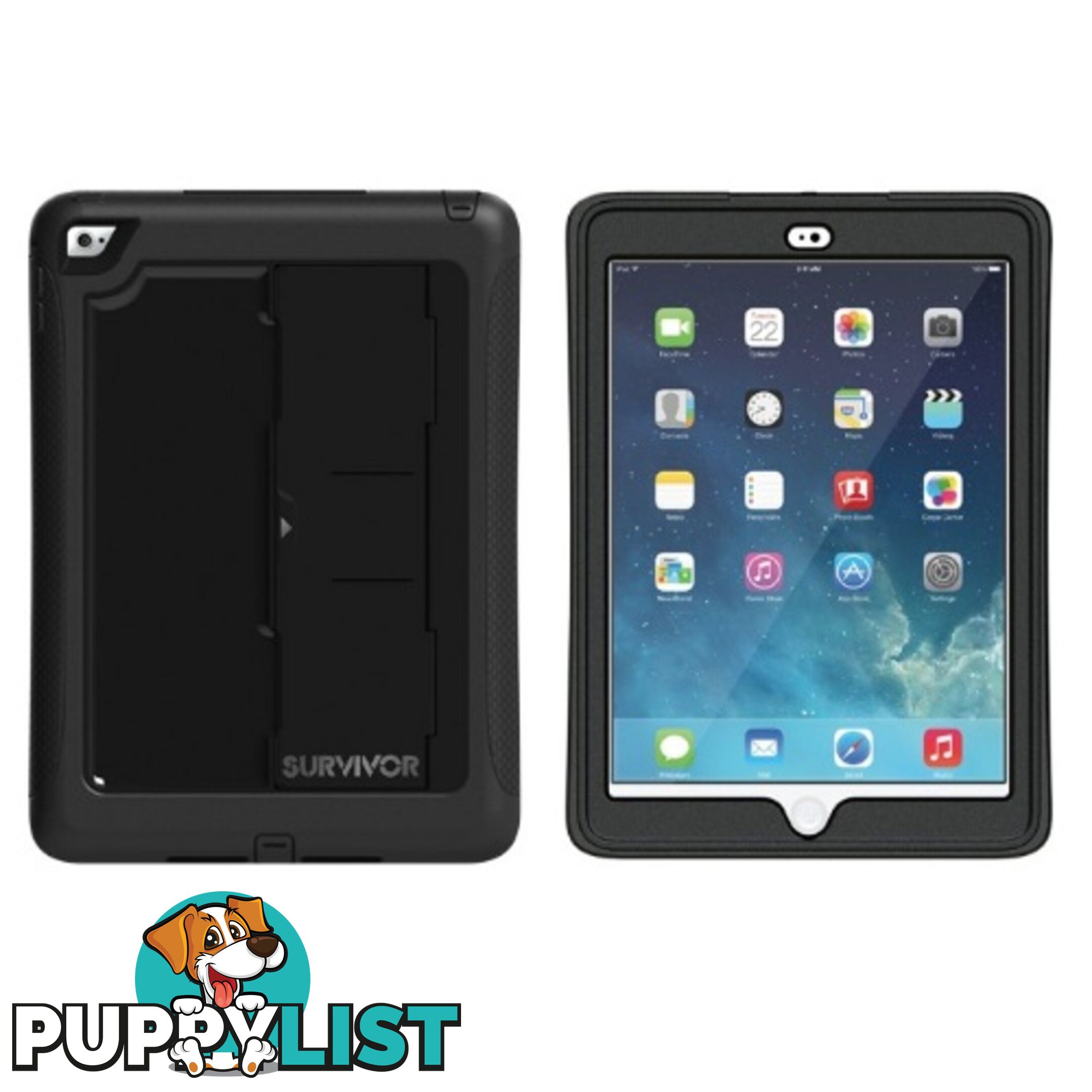 Griffin Survivor Tough Slim Case for iPad Air 2 - Black - 685387411085/GB40366 - Griffin