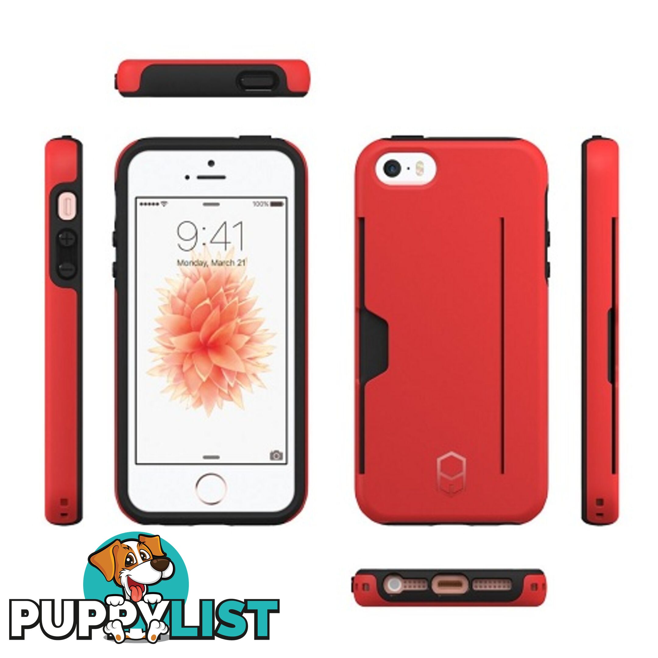 Patchworks Level Pro with Card Slot suits iPhone 5 / 5S / SE 1st Gen - Red - 8809453315820/ITGL704 - Patchworks