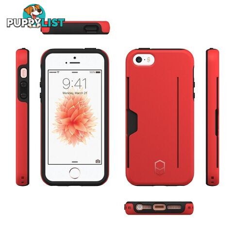 Patchworks Level Pro with Card Slot suits iPhone 5 / 5S / SE 1st Gen - Red - 8809453315820/ITGL704 - Patchworks