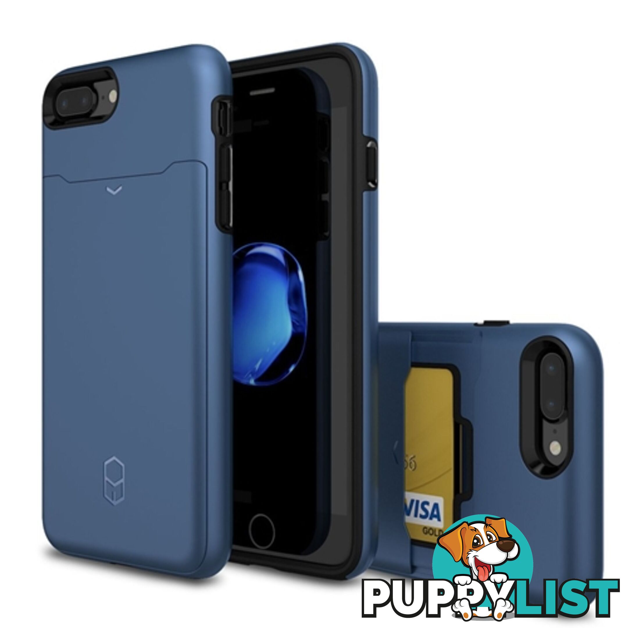 Patchworks ITG Level Card Case iPhone 8 Plus / 7 Plus w/ Card Slot - Navy - 8809453316254/ITGL907 - Patchworks