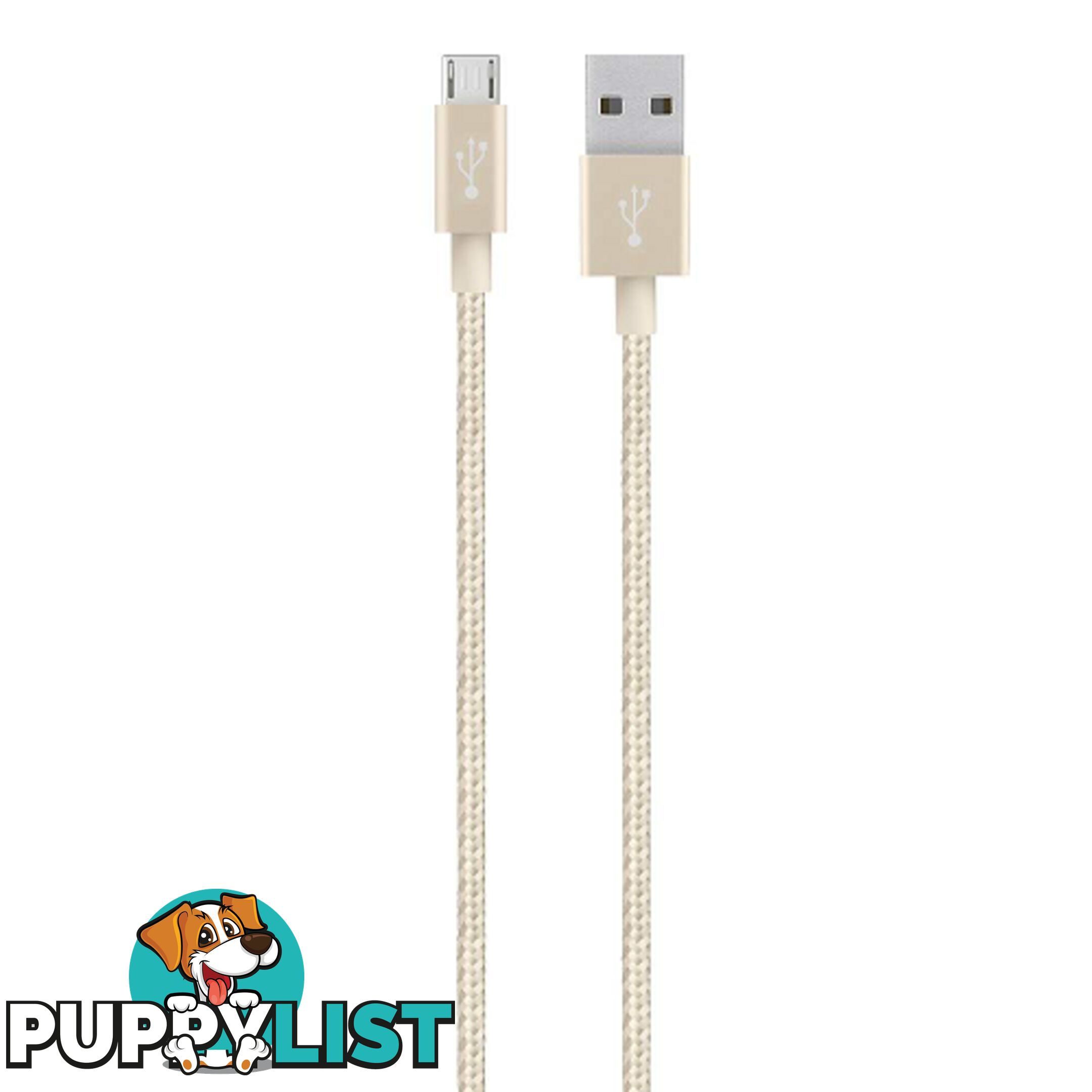 Belkin Mixit Metallic Micro USB to USB Type A Cable 1.2M - Gold - 745883682256/F2CU021BT04-GLD - Belkin