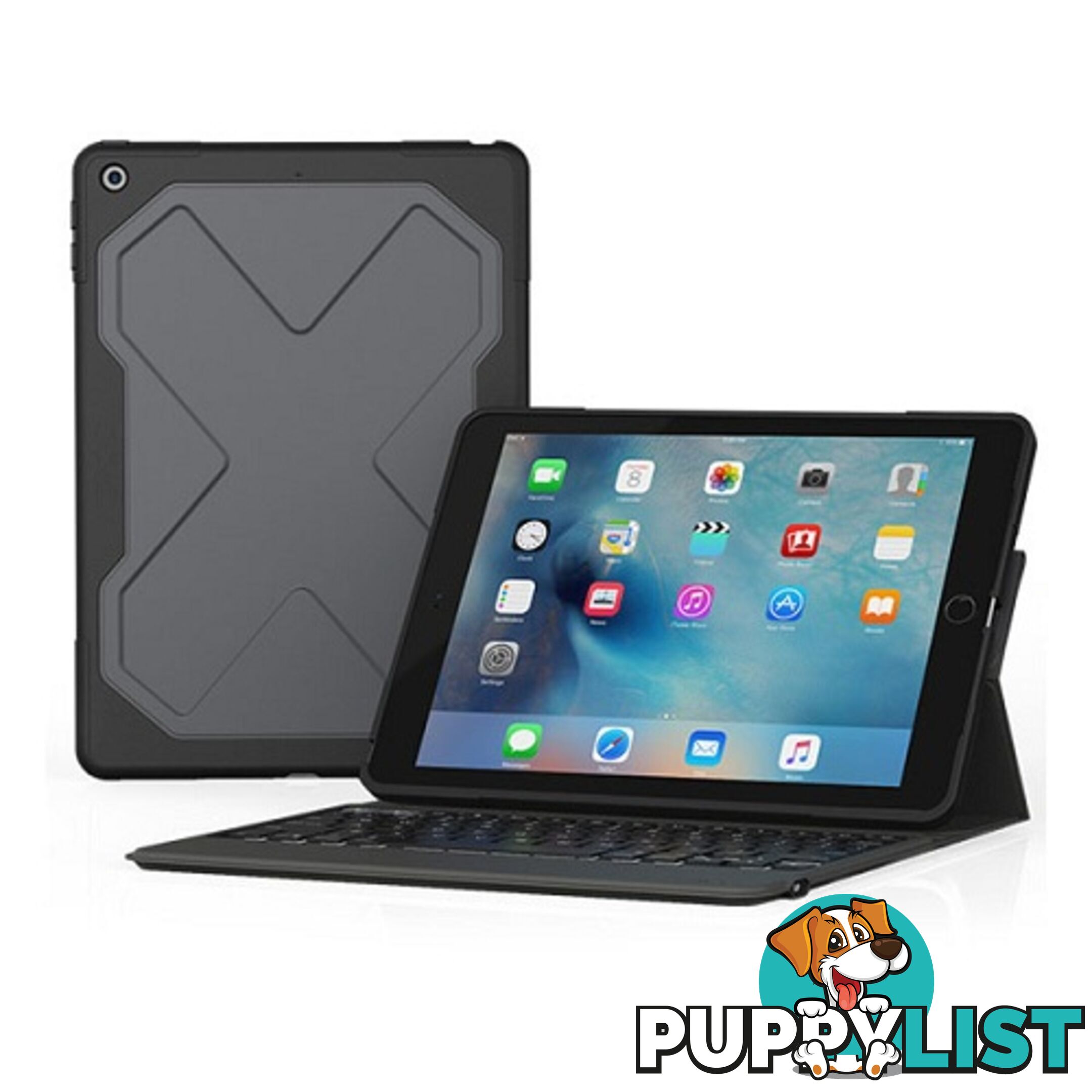 ZAGG Rugged Messenger Keyboard & Case for iPad 5th & 6th 9.7  - Black - 848467064544/I10REU-BBU - ZAGG