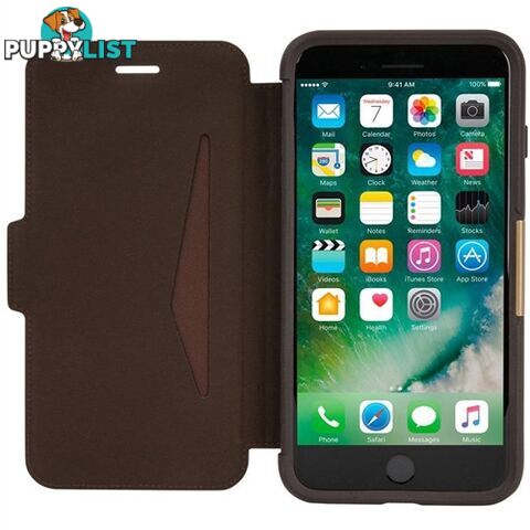 OtterBox Strada Tough Leather Folio Case iPhone 8+ / 7+ Espresso Brown - 660543428879/77-56967 - OtterBox