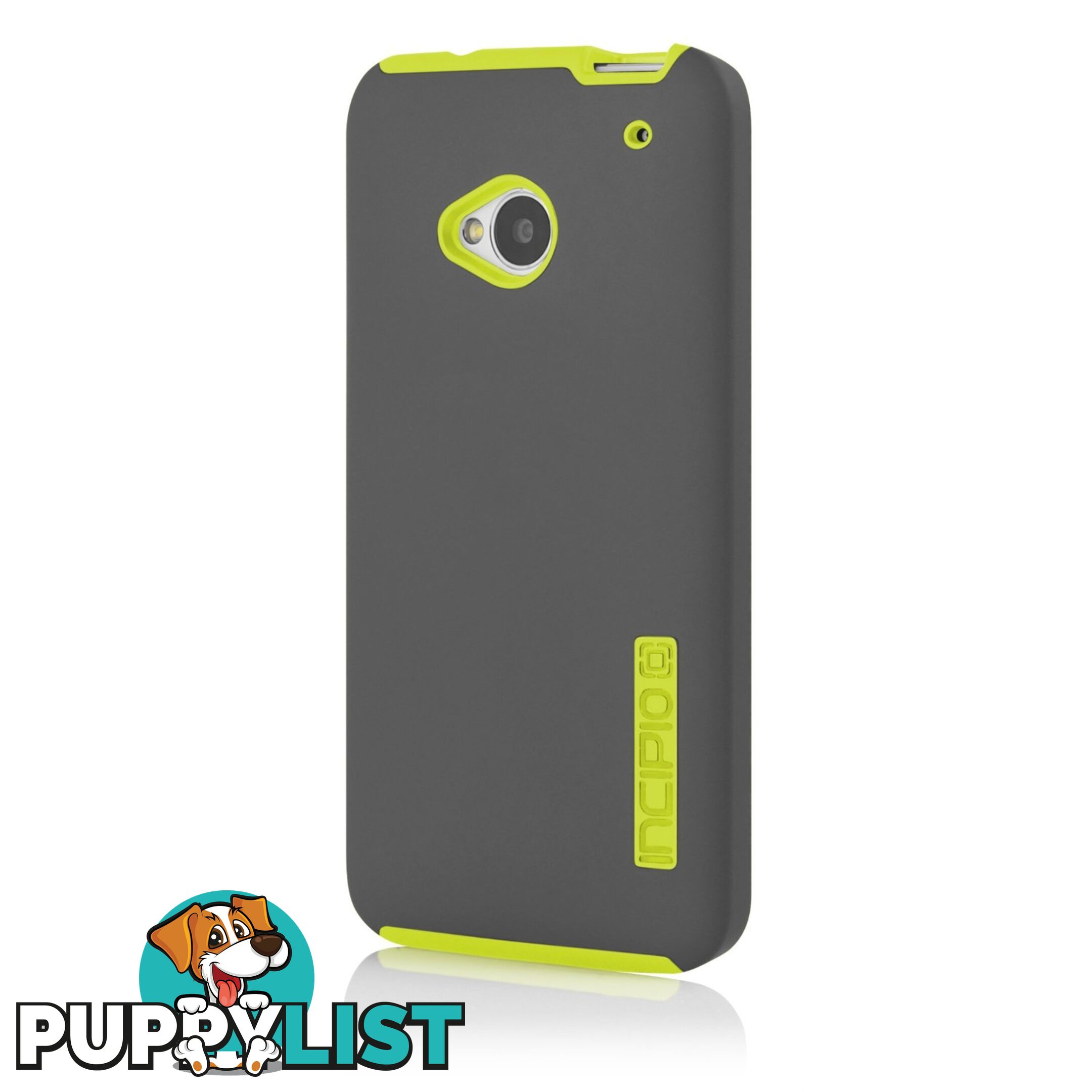 Incipio DualPro Tough Case for HTC One (M7) - Charcoal Gray / Neon Yellow - 814523273526/HT-352 - Incipio