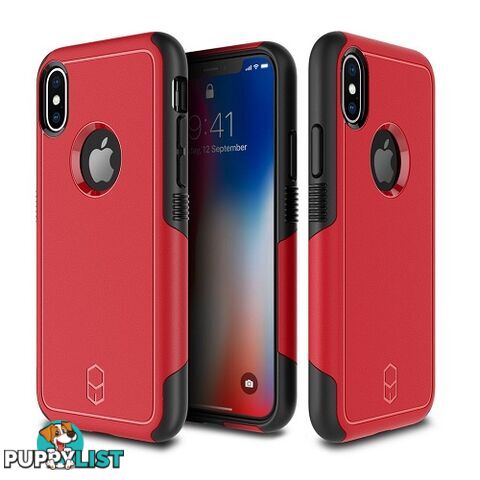 Patchworks Level Aegis Rugged Case for iPhone X - Red / Black - 8809453318197/LAA83 - Patchworks