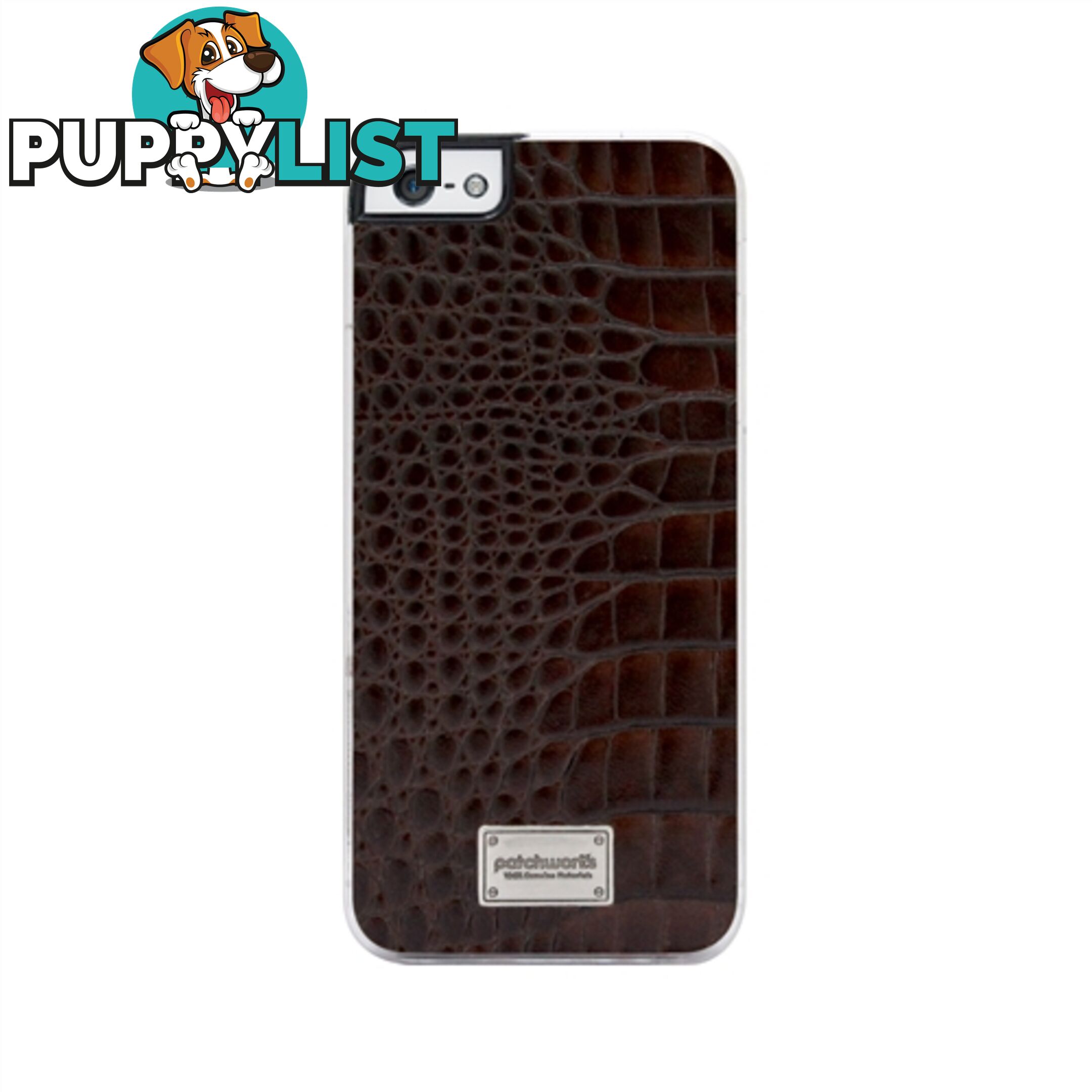 Patchworks Leather Snap Back Case iPhone 5 / 5S / SE 1st Gen Croco Style - Dark Brown - 8809327544615/7435 - Patchworks