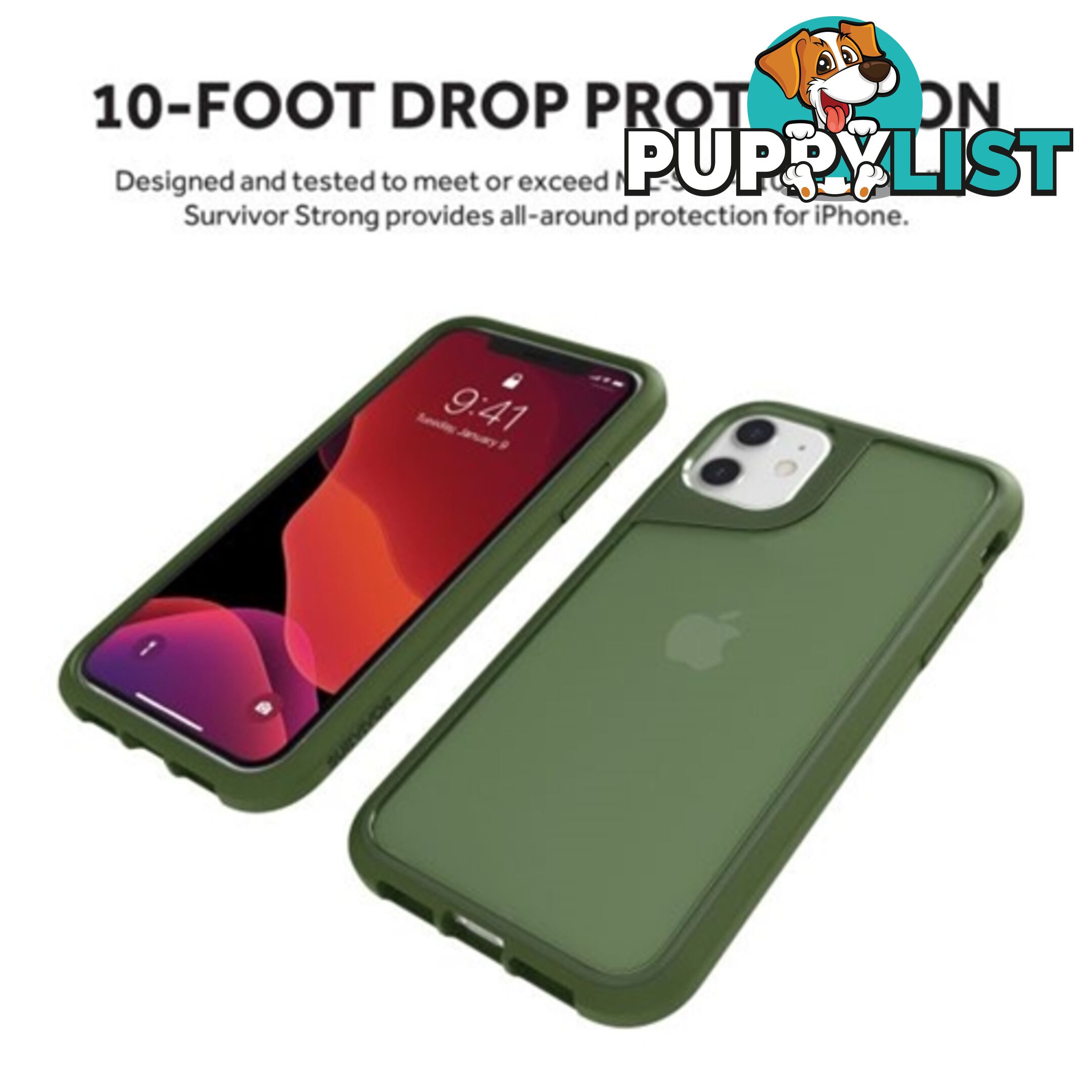 Griffin Survivor Strong Rugged Case for iPhone 11 - Green - 191058107510/GIP-025-GRN - Griffin