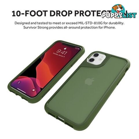 Griffin Survivor Strong Rugged Case for iPhone 11 - Green - 191058107510/GIP-025-GRN - Griffin