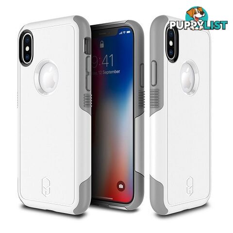 Patchworks Level Aegis Rugged Case for iPhone X - White / Grey - 8809453318180/LAA82 - Patchworks