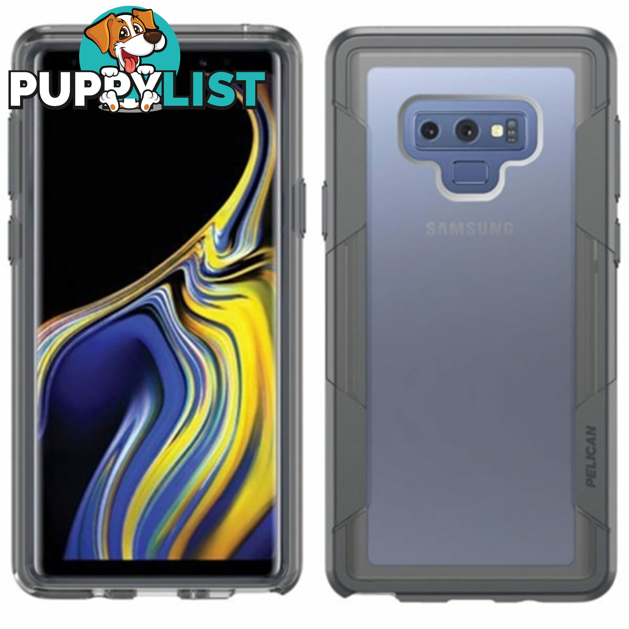 Galaxy Note 9 Rugged & Tough Case with Screen Guard & Belt Clip Pelican Voyager Clear Black - 19428163082/C41030-001A-CLCG - Pelican