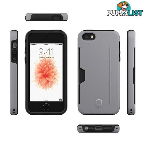 Patchworks Level Pro with Card Slot suits iPhone 5 / 5S / SE 1st Gen - Grey - 8809453315813/ITGL703 - Patchworks