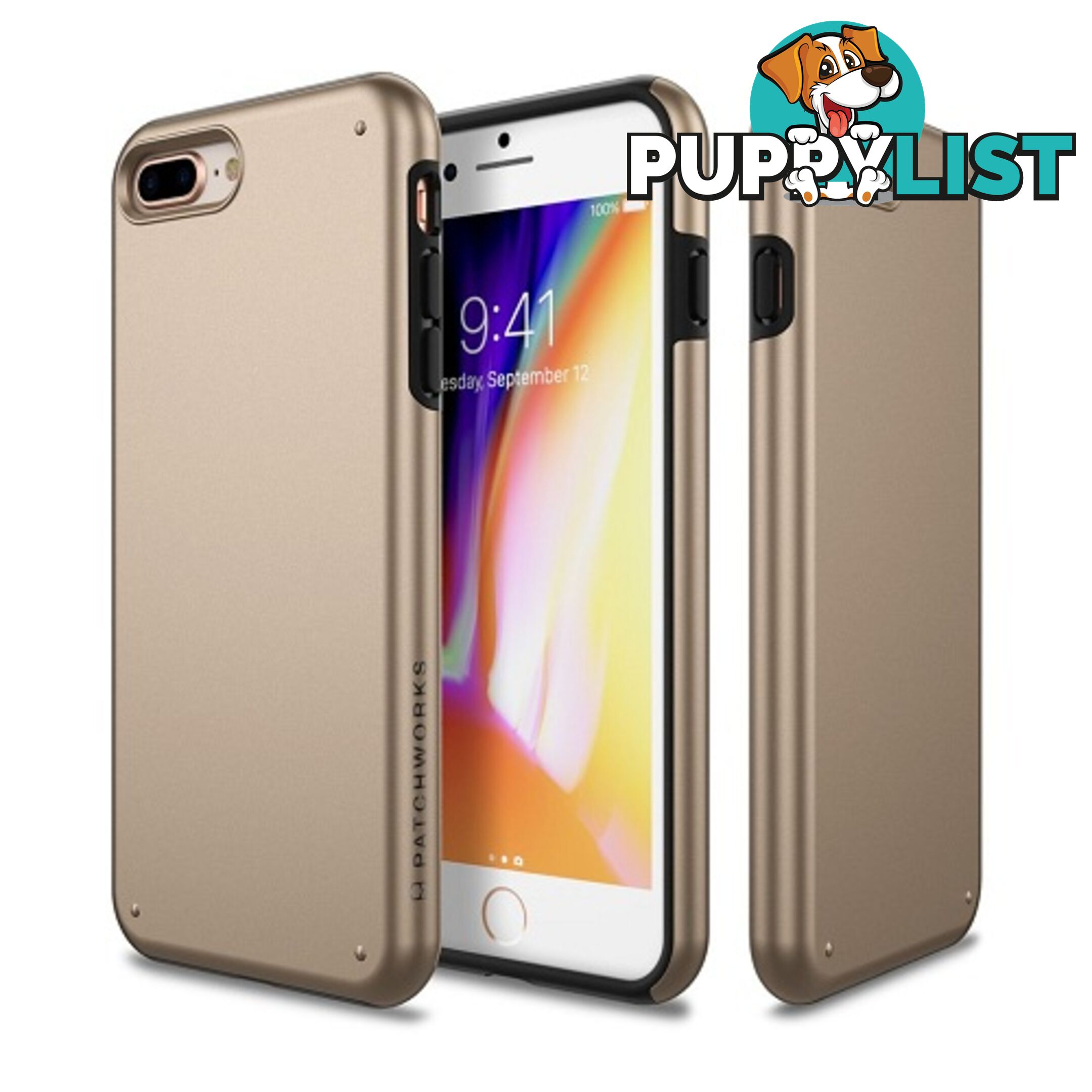 Patchworks Chroma Metalic Rugged Case iPhone 8 Plus / 7 Plus Gold - 8809453318586/CRA710 - Patchworks