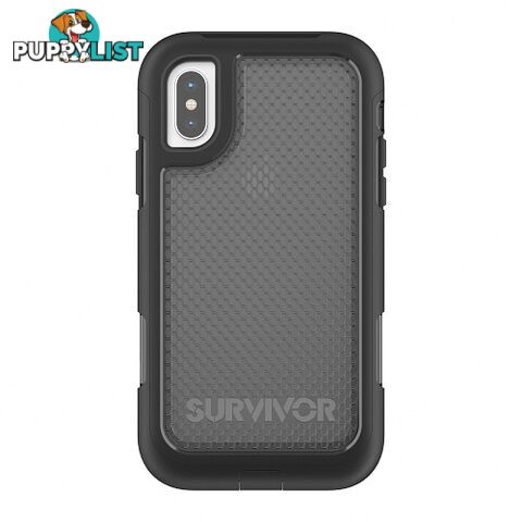 Griffin Survivor Extreme Case iPhone X Build in Screen Guard- Black / Tint - 685387449088/TA43979 - Griffin