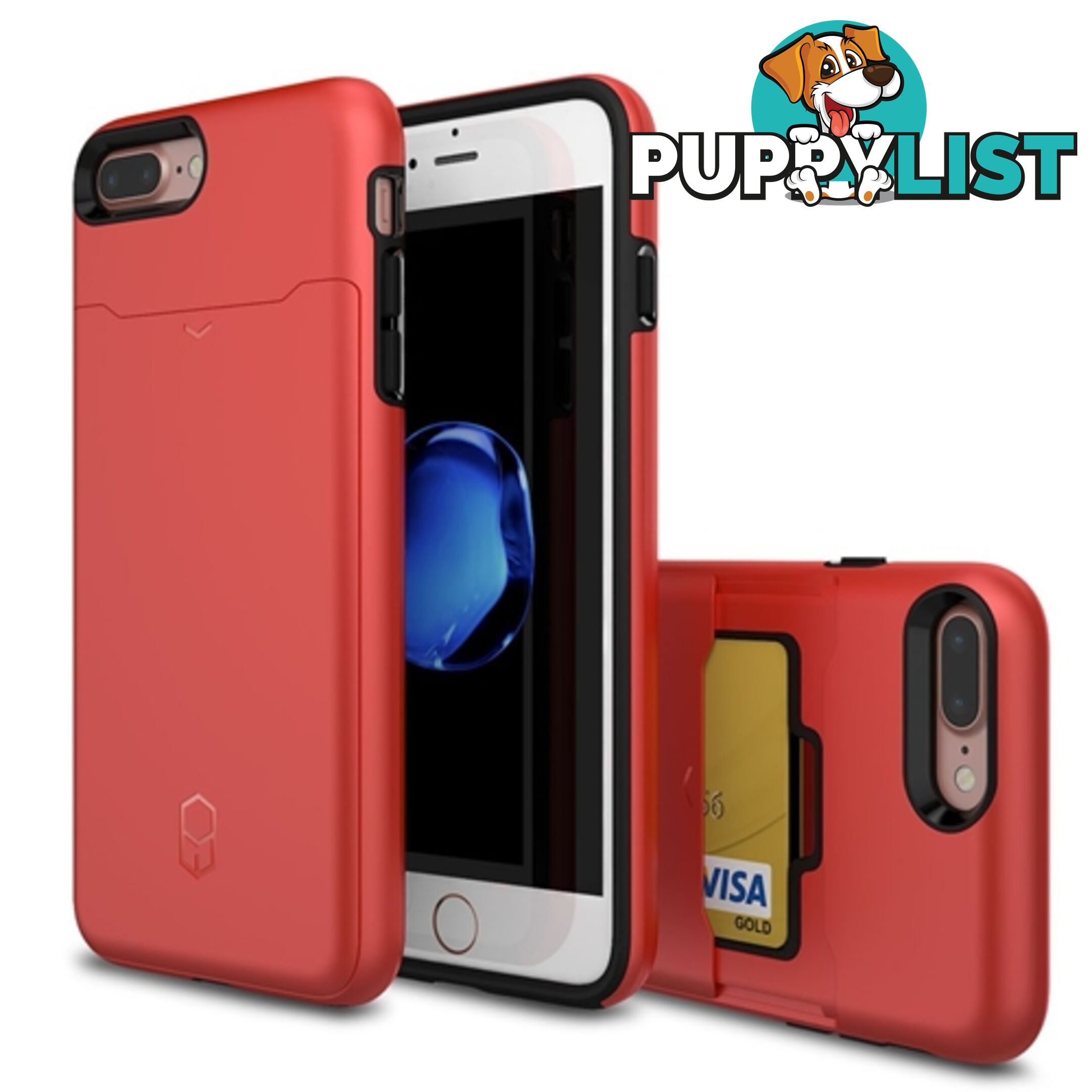 Patchworks ITG Level Card Case iPhone 8 Plus / 7 Plus w/ Card Slot - Red - 8809453316278/ITGL909 - Patchworks