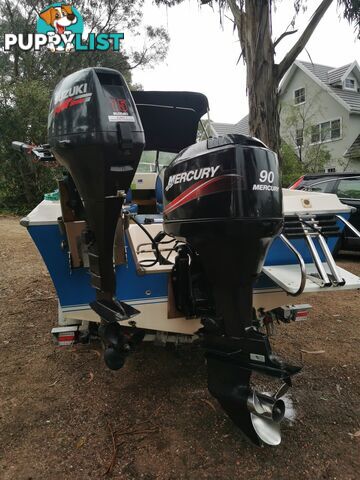 Savage Streaker 5.02 90 Mercury & Susuki 15HP auxiliary