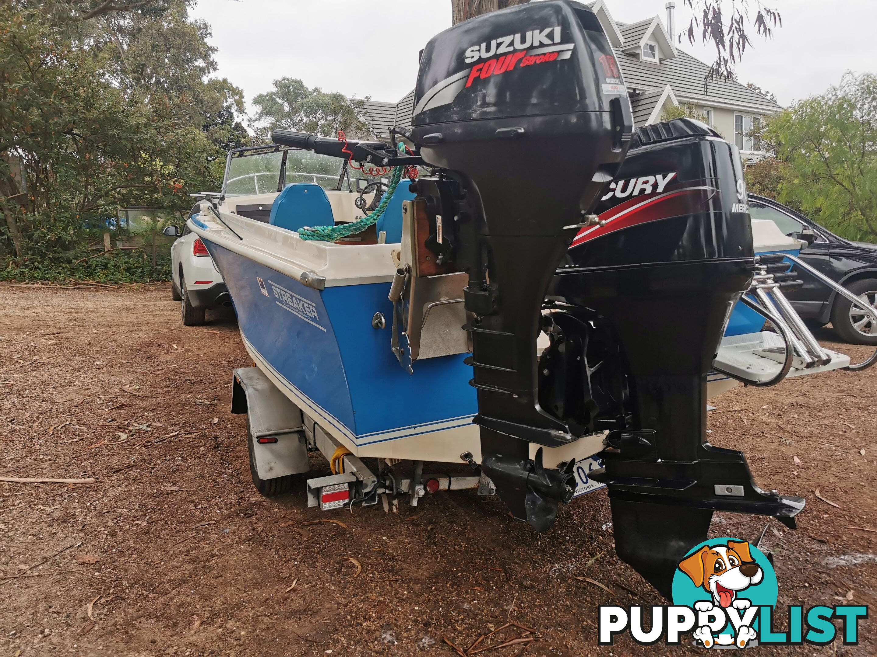 Savage Streaker 5.02 90 Mercury & Susuki 15HP auxiliary
