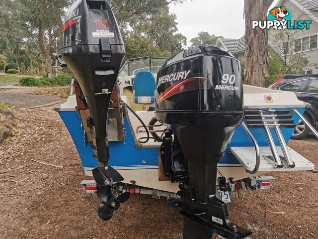 Savage Streaker 5.02 90 Mercury & Susuki 15HP auxiliary