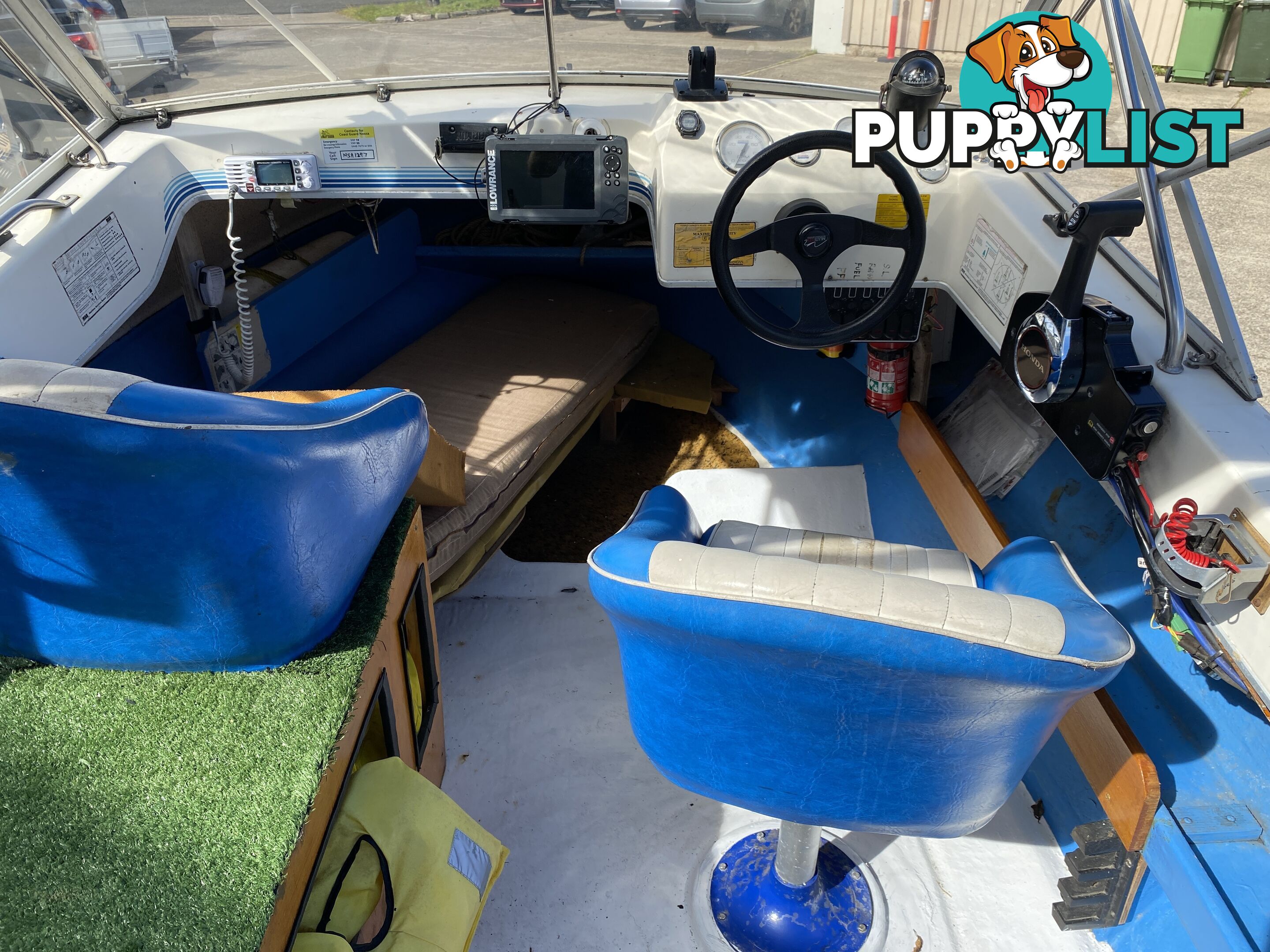 5m Seafarer cuddy cabin powered by 60hp Honda fuel injected four stroke  