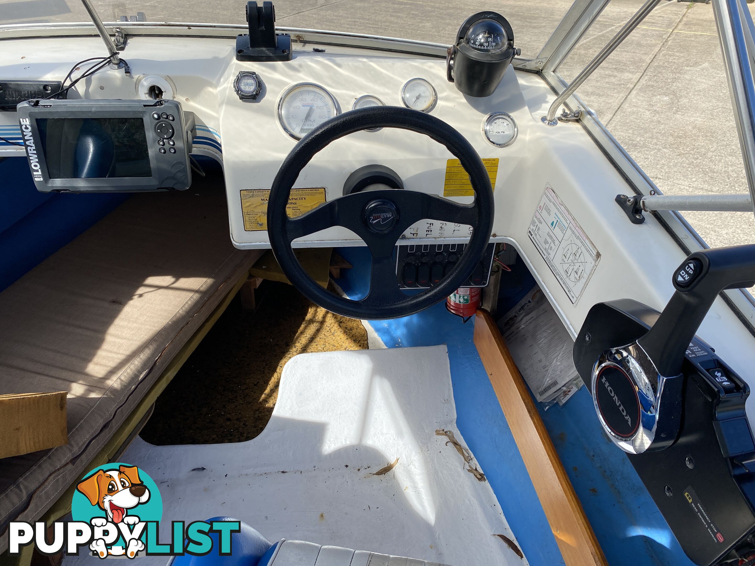 5m Seafarer cuddy cabin powered by 60hp Honda fuel injected four stroke  