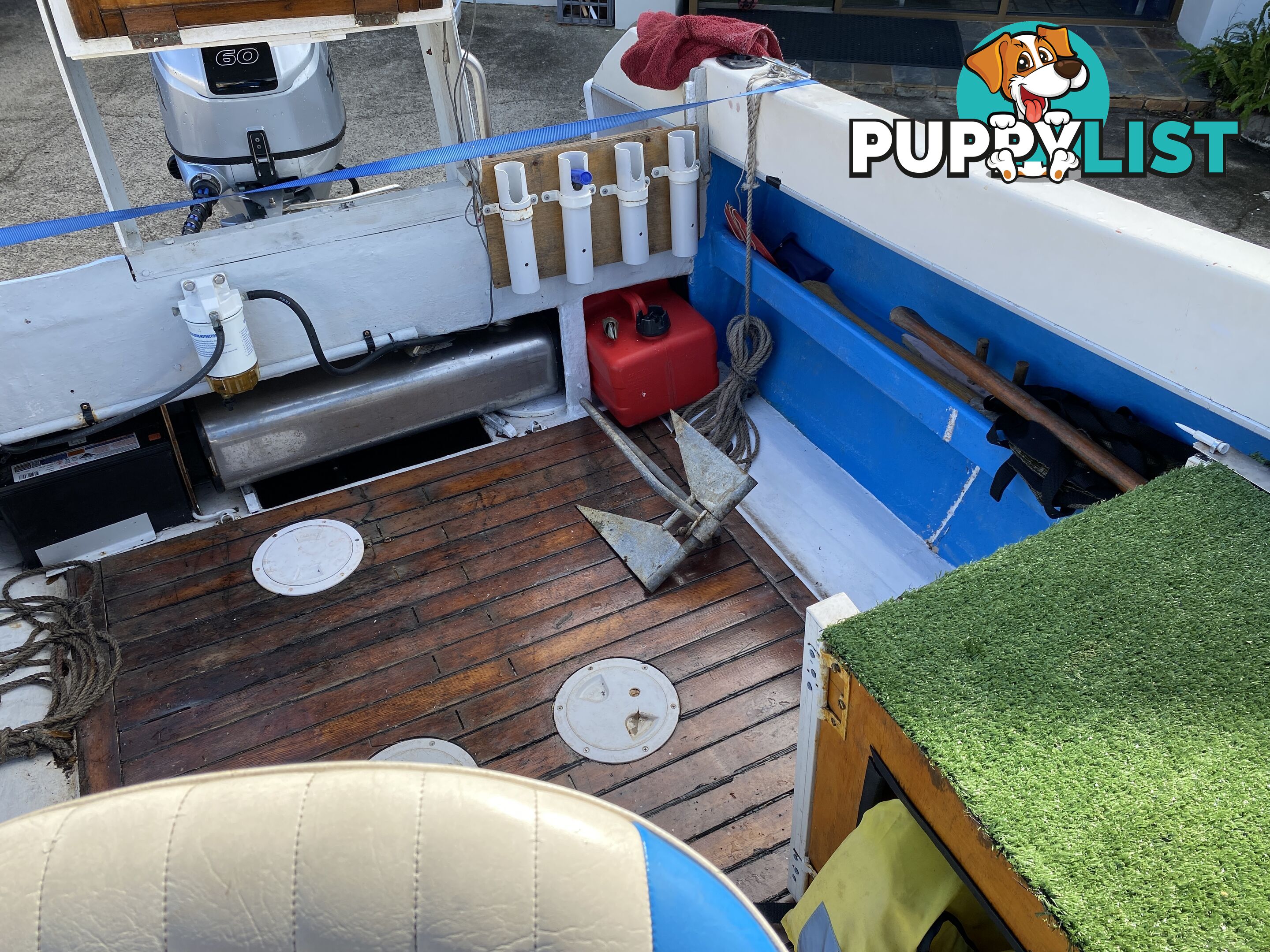 5m Seafarer cuddy cabin powered by 60hp Honda fuel injected four stroke  