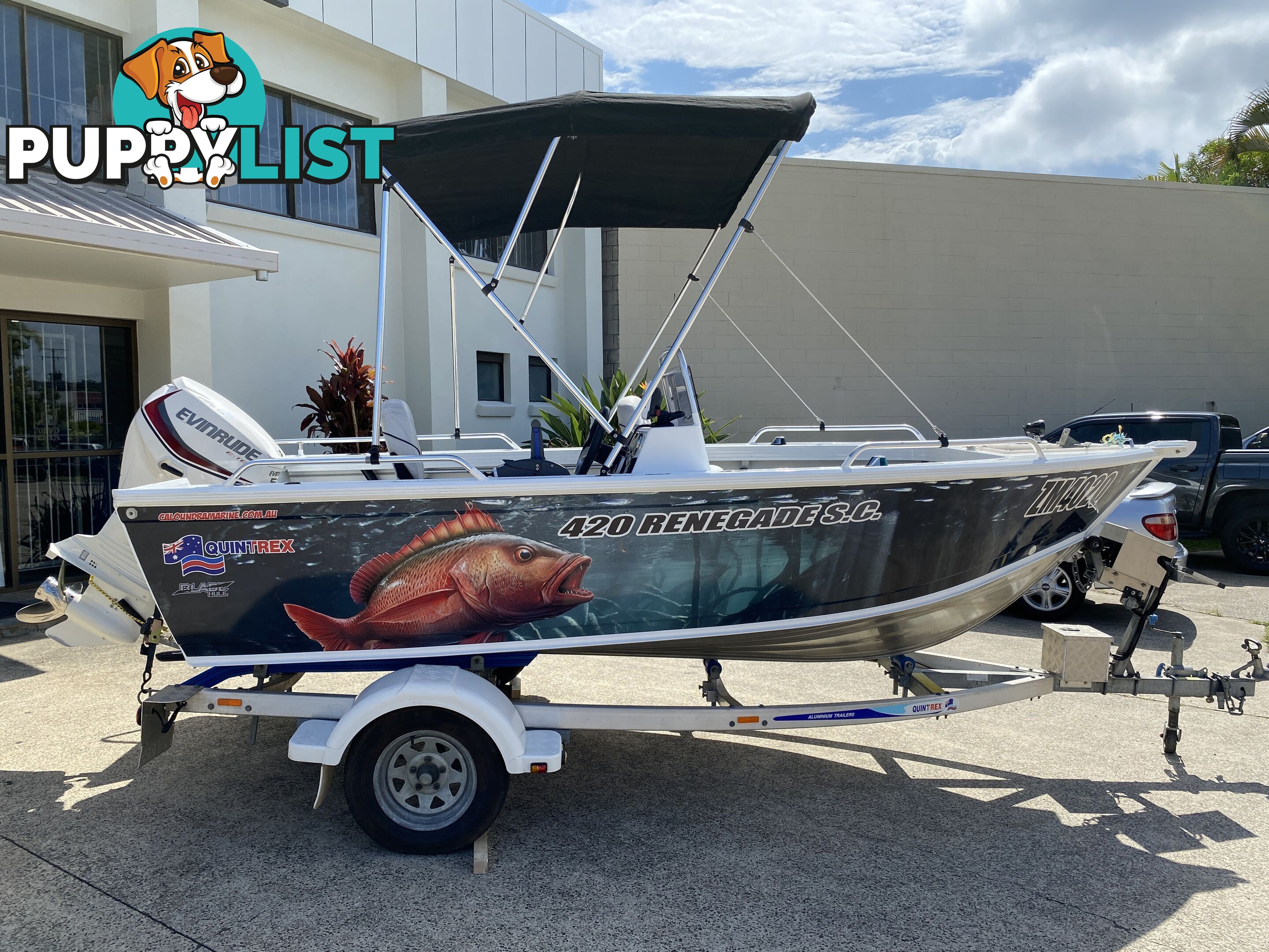 2017 Quintrex 420 Renegade S.C. with 50hp Evinrude on Aluminum Trailer