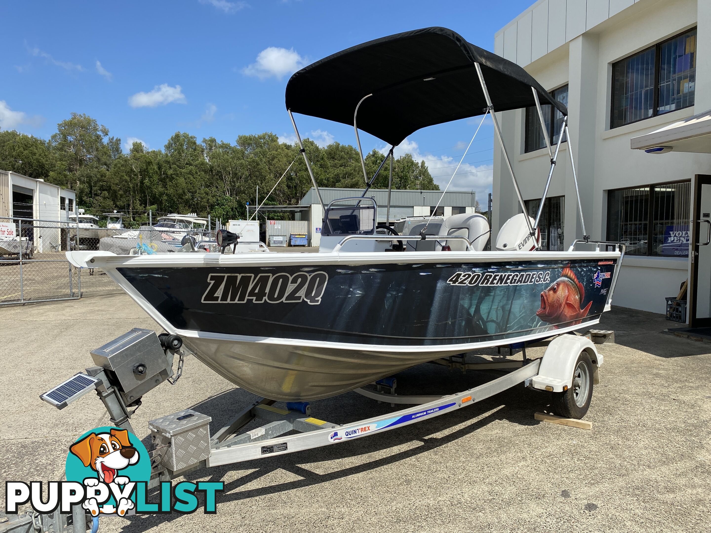 2017 Quintrex 420 Renegade S.C. with 50hp Evinrude on Aluminum Trailer