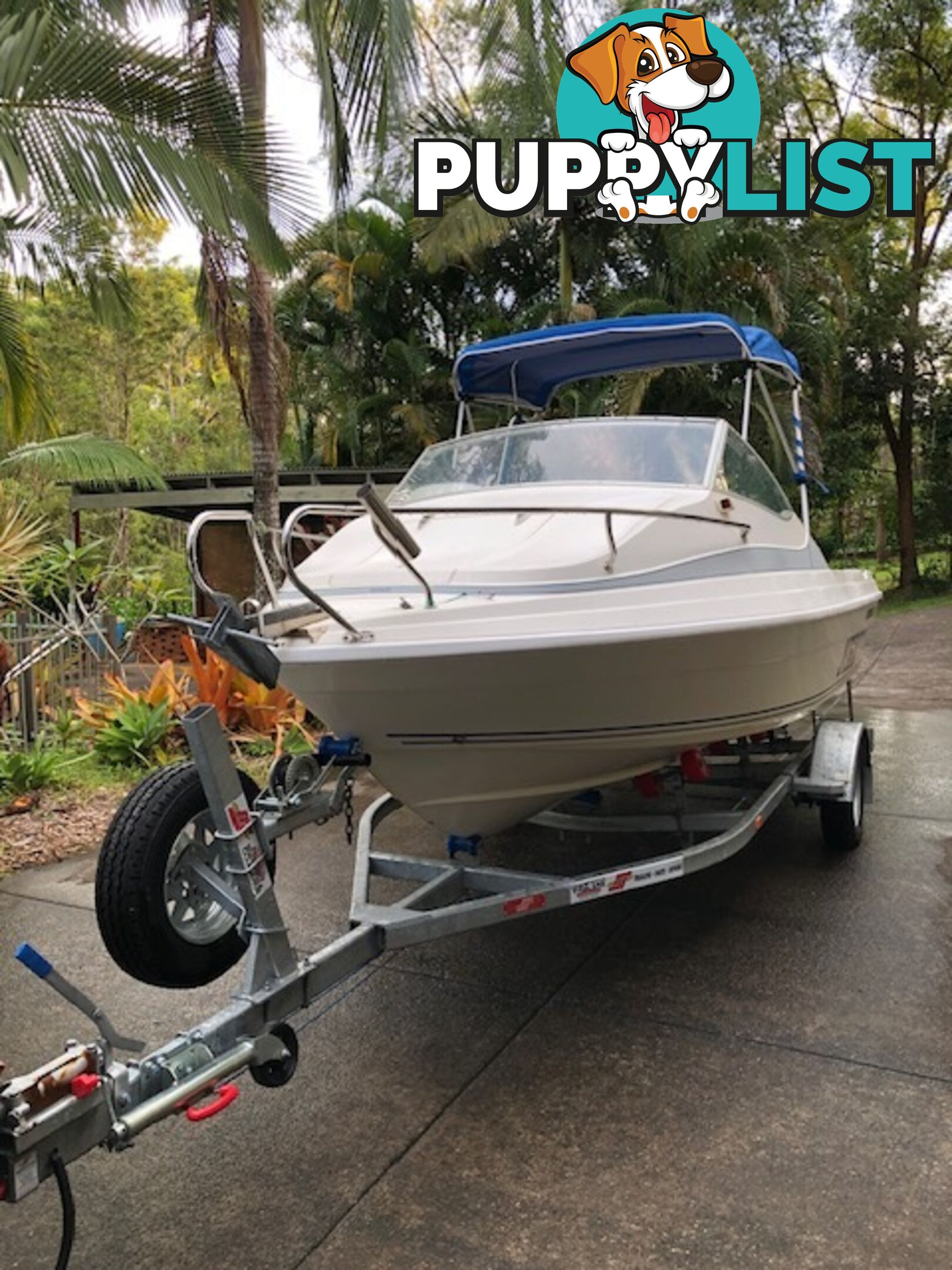 1996 Seafearer powered by Evinrude on trailer 