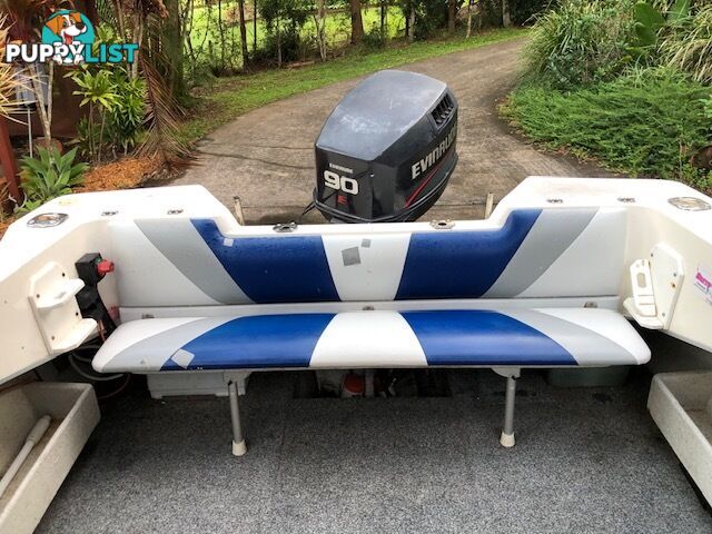 1996 Seafearer powered by Evinrude on trailer 