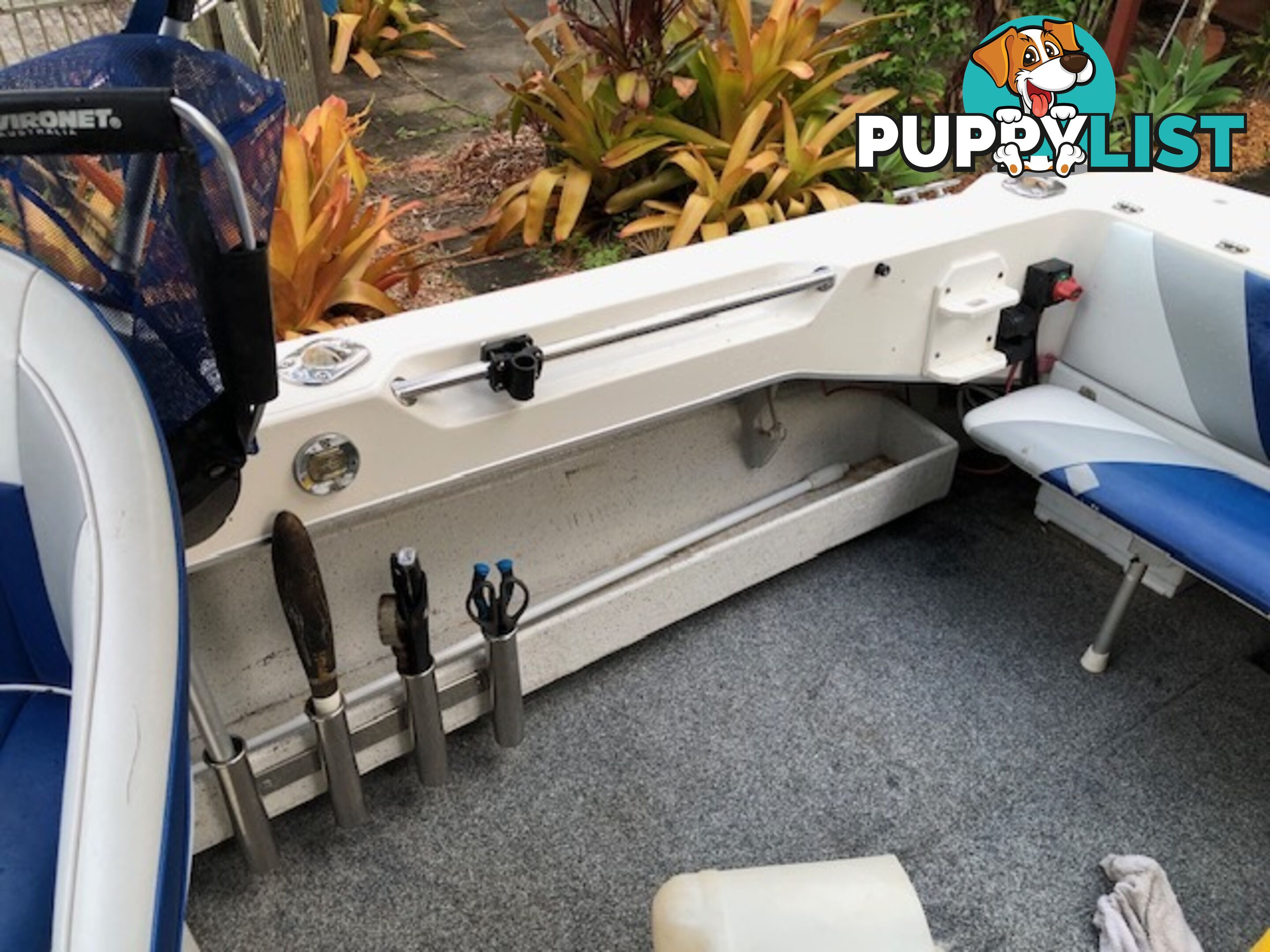 1996 Seafearer powered by Evinrude on trailer 