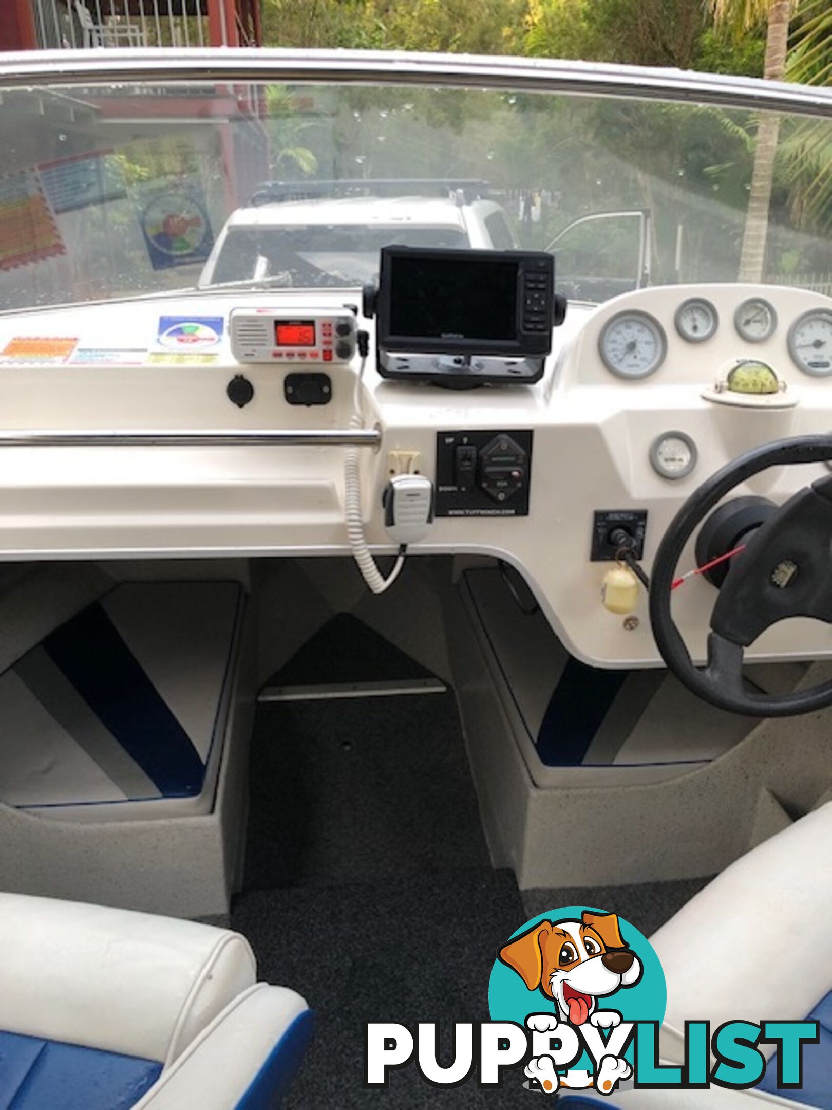 1996 Seafearer powered by Evinrude on trailer 